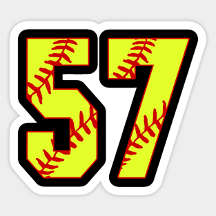 Fastpitch Softball Number 57 #57 Softball Shirt Jersey Uniform Favorite Player Biggest Fan Sticker